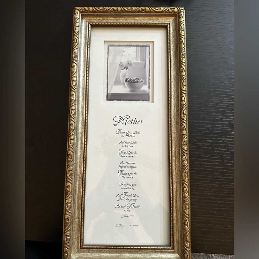 “Mother” framed saying